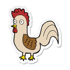 sticker of a cartoon rooster