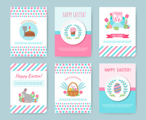 Fototapeta na wymiar Set of Easter greeting cards.