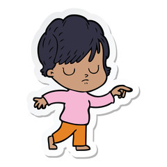 sticker of a cartoon woman