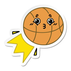 Obraz premium sticker of a cute cartoon basketball