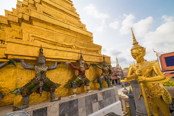Golden pagoda building of grand palace temple