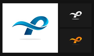 letter p wave logo