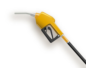 Fuel dispenser in simple 3D style. Vector illustration isolated on white background