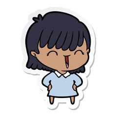sticker of a cartoon woman