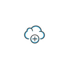 Cloud Computing icon design. Interaction icon line vector illustration