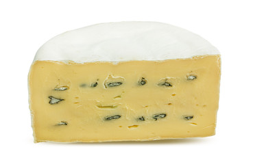White mould cheese isolated on white background with clipping path