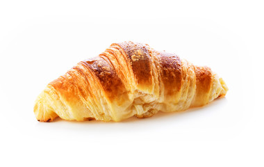 Croissant Top view on white background