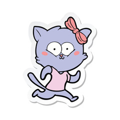 sticker of a cartoon cat
