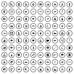 100 water icons set in simple style for any design vector illustration