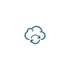 Cloud Computing icon design. Interaction icon line vector illustration