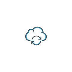 Cloud Computing icon design. Interaction icon line vector illustration