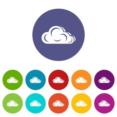 Art cloud icons color set vector for any web design on white background