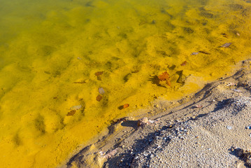 Industrial background of colorful toxic water