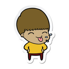 sticker of a funny cartoon boy
