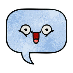 retro grunge texture cartoon speech bubble