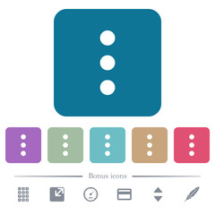 More options flat icons on color rounded square backgrounds