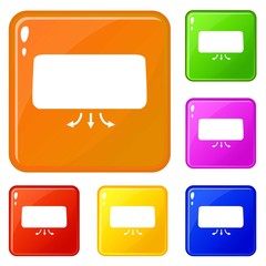 Conditioner icons set collection vector 6 color isolated on white background