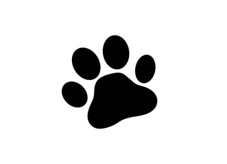 Flat black pet (paw) icon. Vector illustration