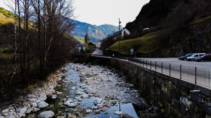 Huesca. Aerial view in Bielsa. Spain. Drone Photo