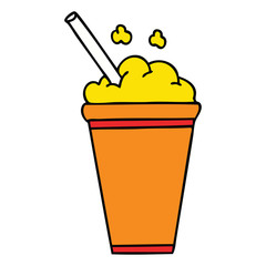 quirky hand drawn cartoon iced drink