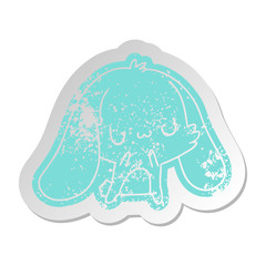 distressed old sticker kawaii cute furry bunny
