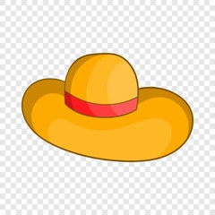 Womens beach hat icon in cartoon style isolated on background for any web design 