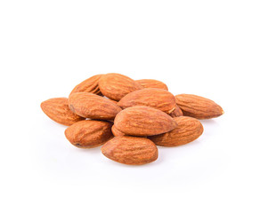 Amond nuts on white background