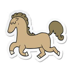 sticker of a cartoon horse running
