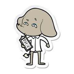 sticker of a cartoon elephant remembering