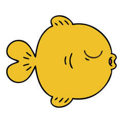 quirky hand drawn cartoon fish