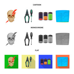 Isolated object of electricity and electric sign. Collection of electricity and energy vector icon for stock.