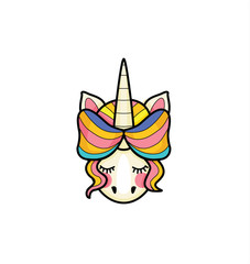 Vector illustration of cute unicorn face