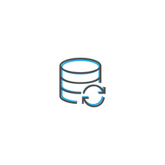 Database icon design. Interaction icon line vector illustration