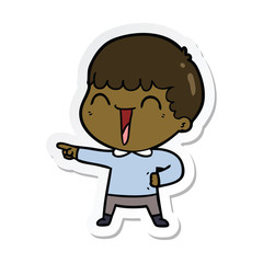 sticker of a cartoon happy man