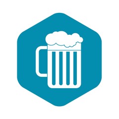 Beer mug icon in simple style isolated on white background