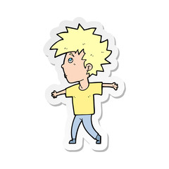 sticker of a cartoon boy