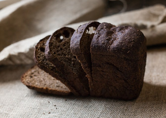 black rustic bread