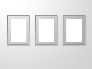 Empty advertising poster (banner) - mockup template on gray background. 3D rendering