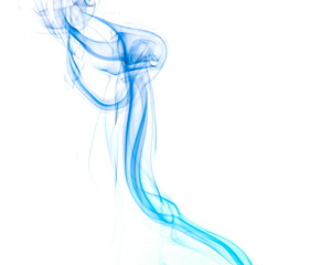 Blue smoke on white background