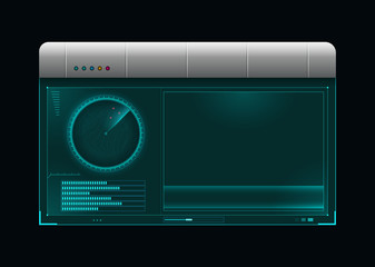 Concept of futuristic display with radar.