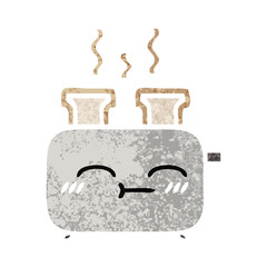 retro illustration style cartoon of a toaster