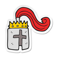 sticker of a cartoon kings helmet