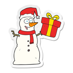 sticker of a cartoon snowman
