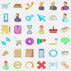 Business icons set. Cartoon style of 36 business vector icons for web for any design