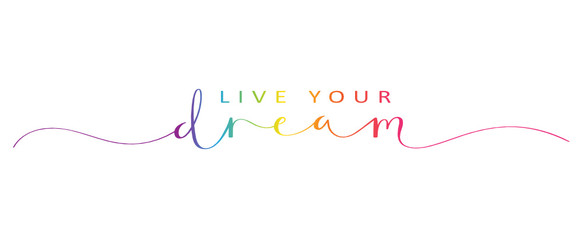 LIVE YOUR DREAM brush calligraphy banner