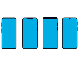 Smartphone without frame isolated on white background