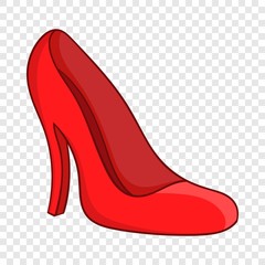 Red women shoes icon in cartoon style isolated on background for any web design 