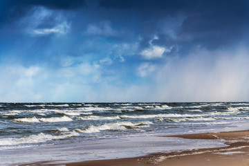 Stormy day and Baltic sea.