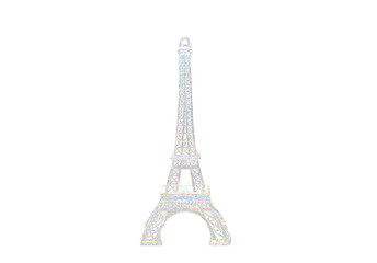 Fototapeta na wymiar Abstract picture of Vintage metal Eiffel Tower statue isolated on a white background