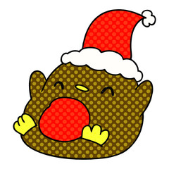 christmas cartoon of kawaii penguin